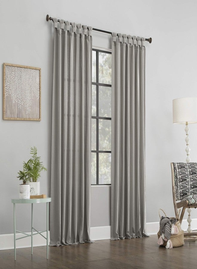 Archaeo Washed Cotton Twist Tab Curtain, 52" x 63", Silver Gray - Image 4
